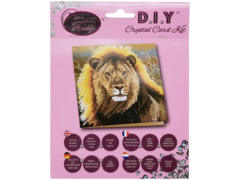 CRAFT Buddy Bastelset Crystal Art Card Resting Lion