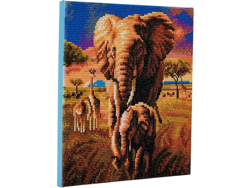 CRAFT Buddy Bastelset Crystal Art Kit Savannah Elephant 30 x 30 cm