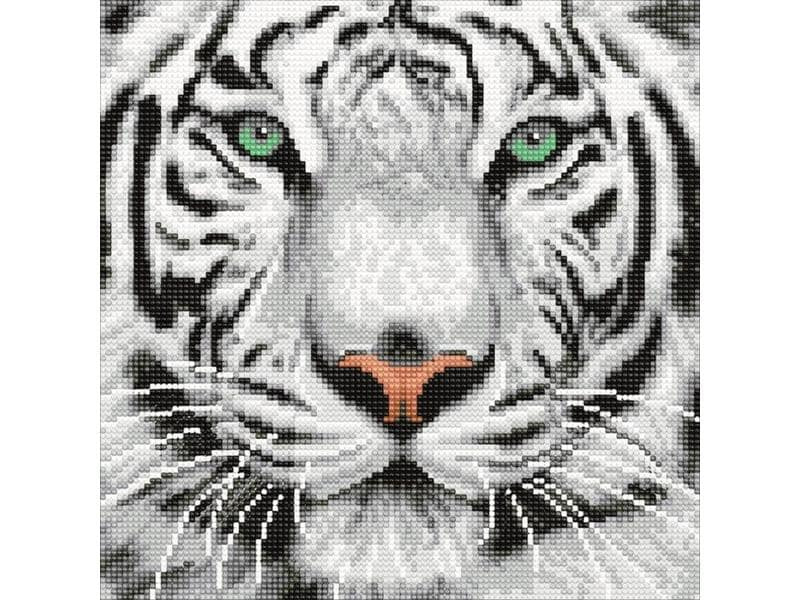 CRAFT Buddy Bastelset Crystal Art Kit White Tiger 30 x 30 cm