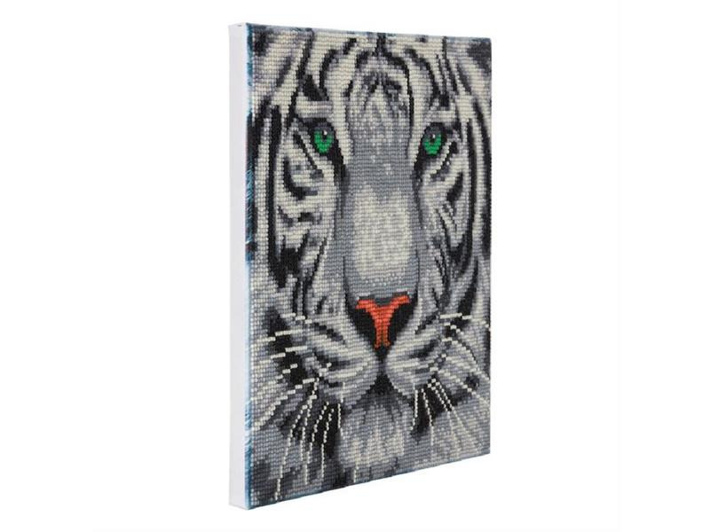 CRAFT Buddy Bastelset Crystal Art Kit White Tiger 30 x 30 cm