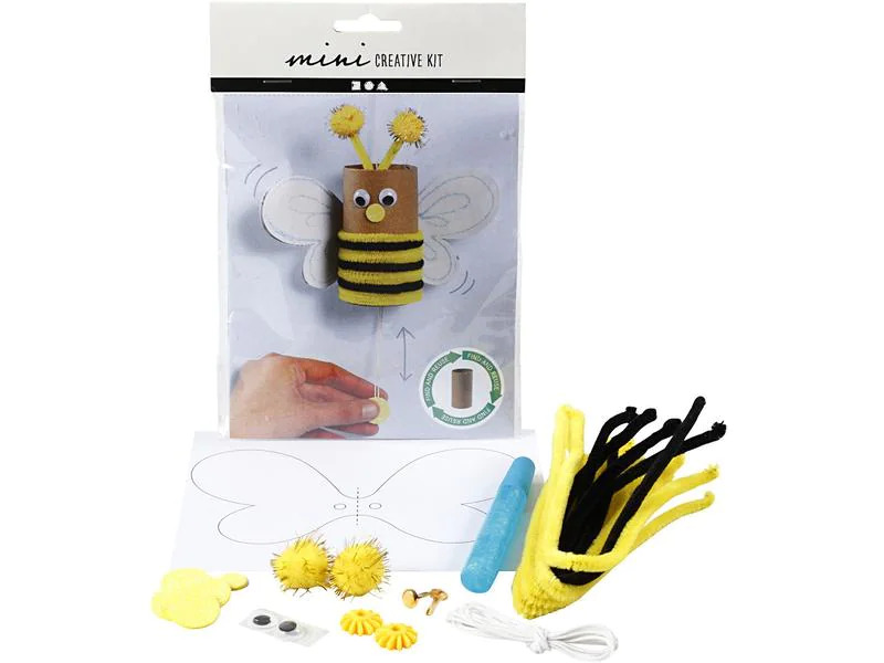 Creativ Company Bastelset Mini Biene, 9-teilig, Gelb/Schwarz