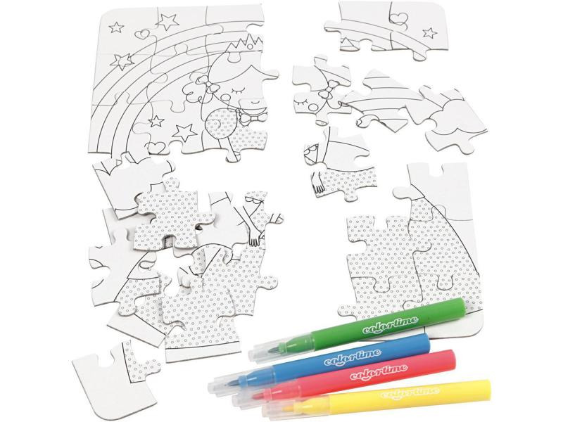 Creativ Company Bastelset Puzzle Prinzessin, Weiss, 1 Set