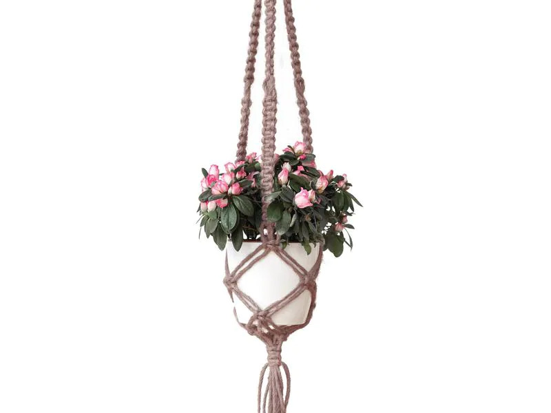 Hoooked Bastelset Makramee Blumenampel Rosa