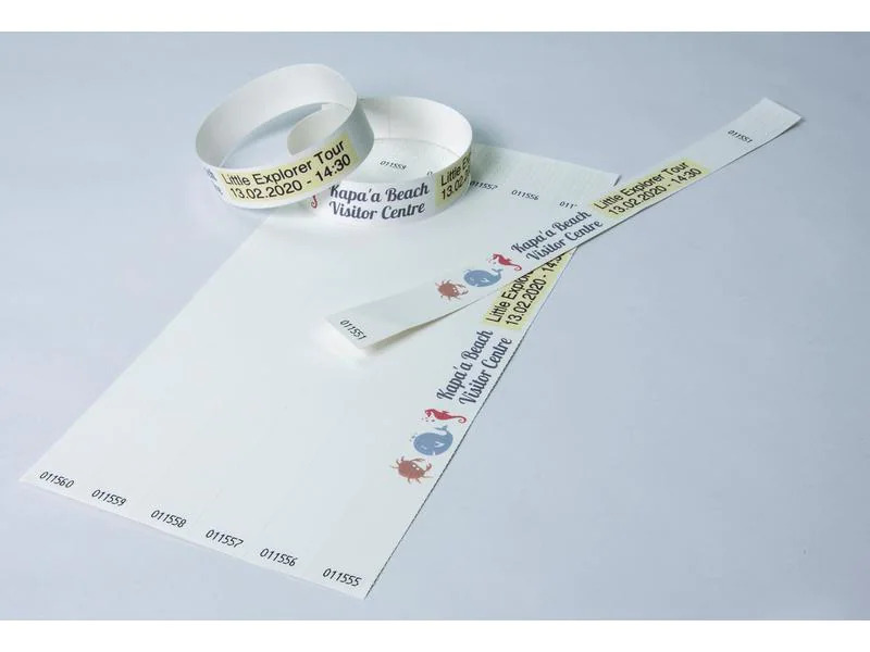 Colop Papierband e-mark Create Wristbands, 1.9 cm x 25 cm, Weiss