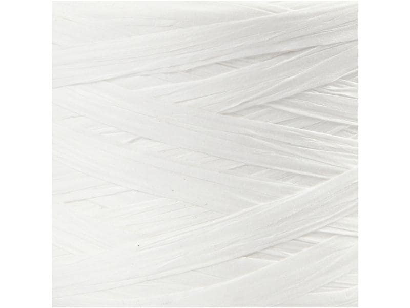Creativ Company Papierband Raffiabast 8 mm x 100 m, Weiss