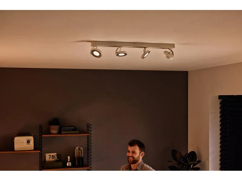 Philips Viererspot Warm Glow Clockwork, 4 x 4.5 W, 2000 lm, Weiss