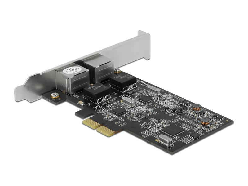 Delock Netzwerkkarte 2x 2.5 Gbps RJ-45 PCI-Express x2