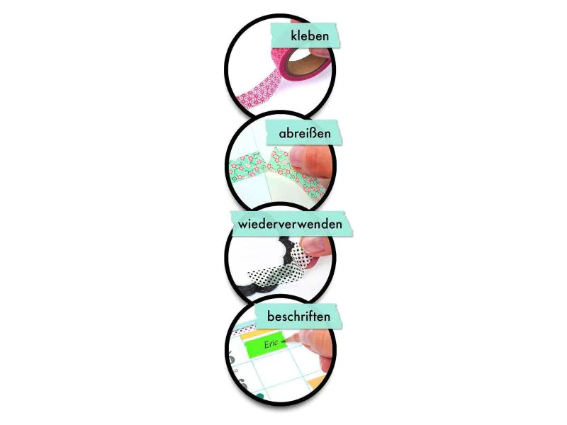 Folia Washi Tape Blumenreigen 4er-Set