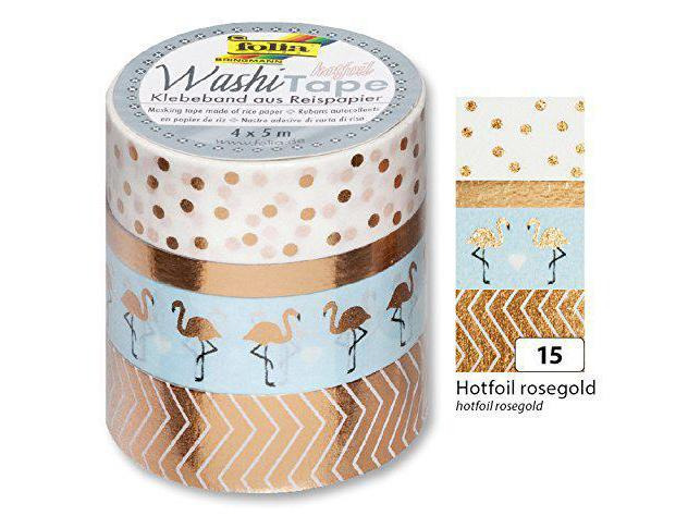 Folia Washi Tape Hotfoil Gold/Weiss/Blau