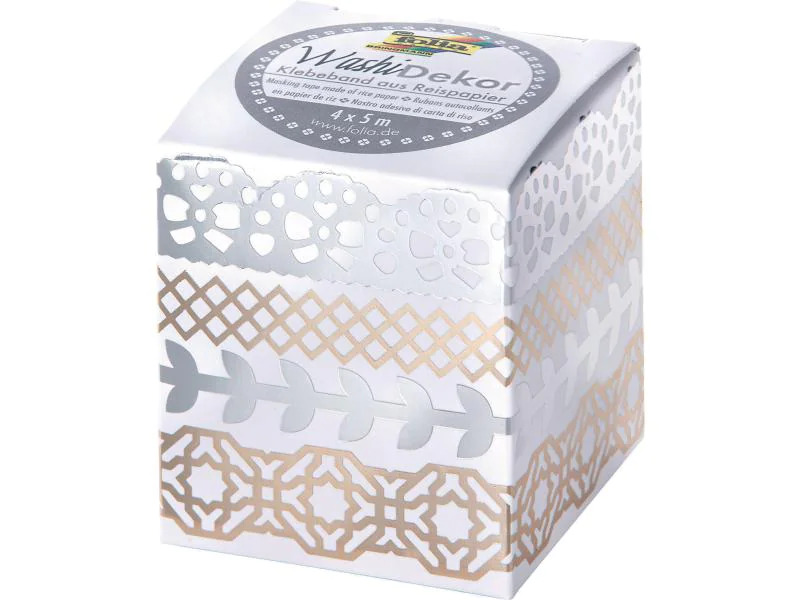 Folia Washi Tape Spitzenbordüre, 4 Stück