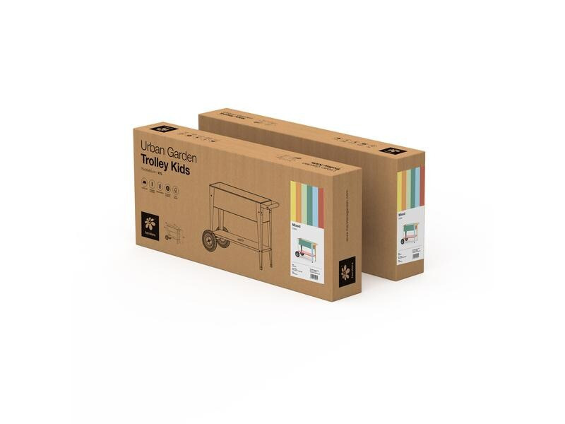 Herstera Hochbeet Urban Garden Trolley Kids 75x35x65 cm, Vierfarbig