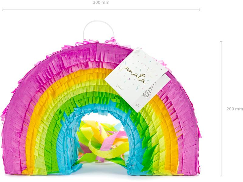 Partydeco Pinata Regenbogen, 30 x 20 x 10 cm, Mehrfarbig, 1 Stück