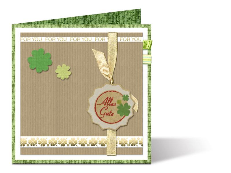 URSUS Washi Tape Kleeblatt, Gold; Weiss