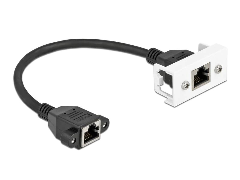 Delock Patchkabel für Easy 45 Modul Cat 6A, S/FTP, 0.25 m, Schwarz