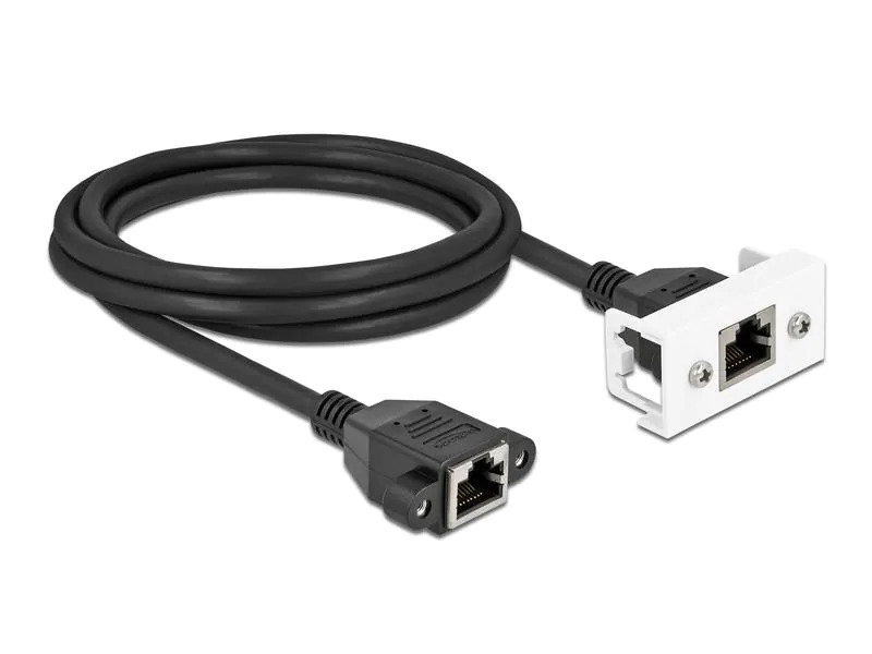 Delock Patchkabel für Easy 45 Modul Cat 6A, S/FTP, 2 m, Schwarz