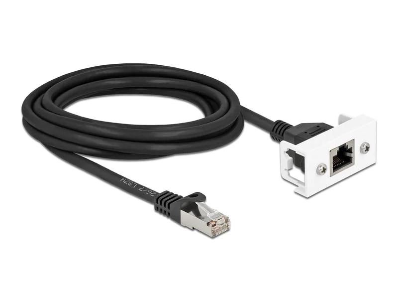 Delock Patchkabel für Easy 45 Modul Cat 6A, S/FTP, 3 m, Schwarz