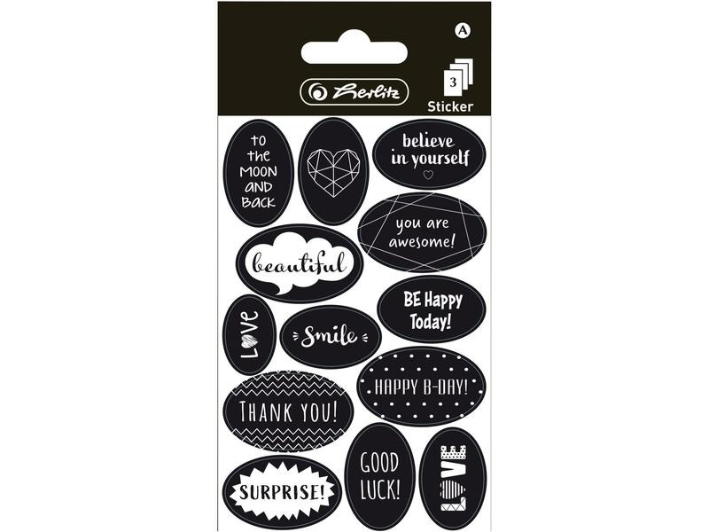 Herlitz Motivsticker Sprüche 13 Sticker, Just Black