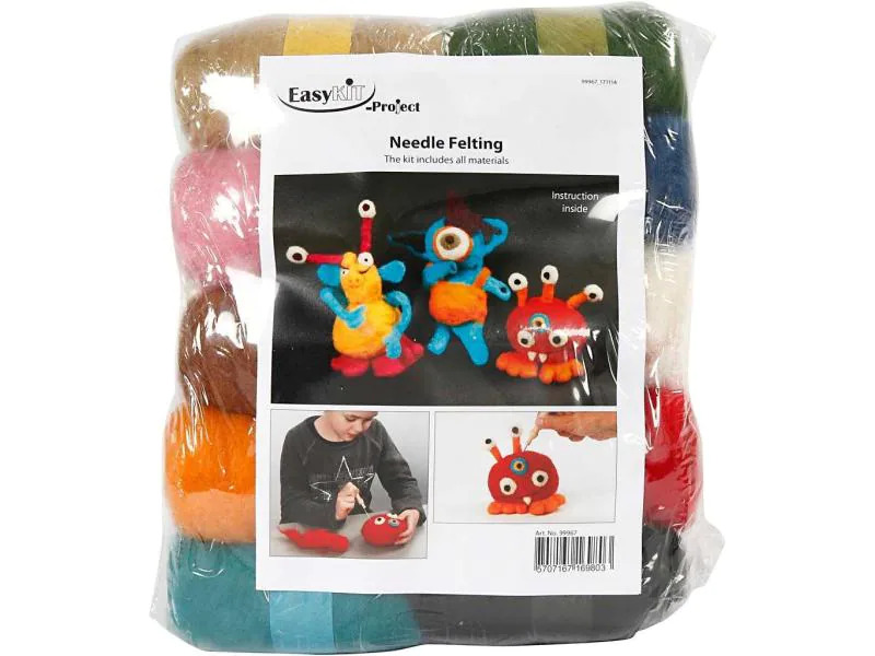 Creativ Company Filz-Bastelset Nadelfilzen Mehrfarbig
