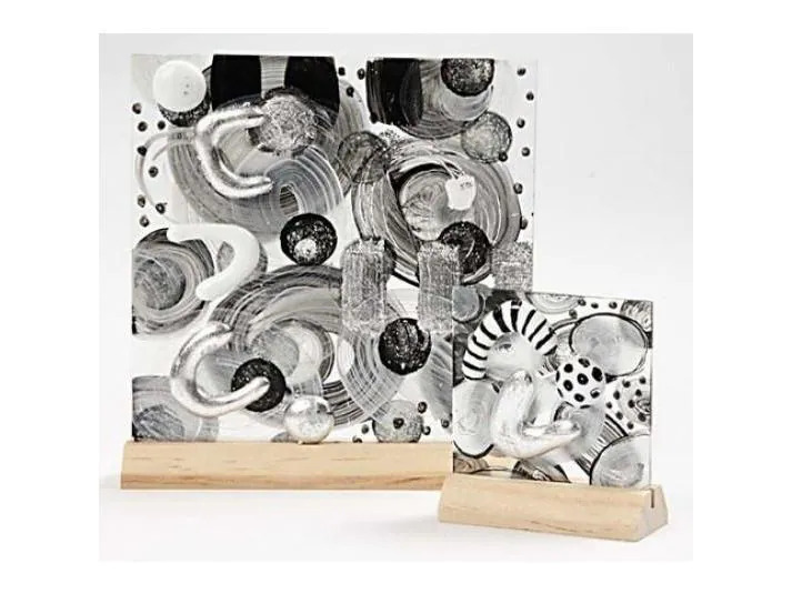 Creativ Company Glasplatte 10 Sets mit Holzständer