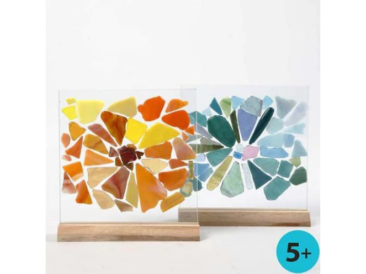 Creativ Company Glasplatte 10 Sets mit Holzständer