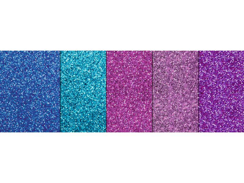 URSUS Glitzerkarton Glamour A4, 330 g/m², 5 Blatt, Mehrfarbig