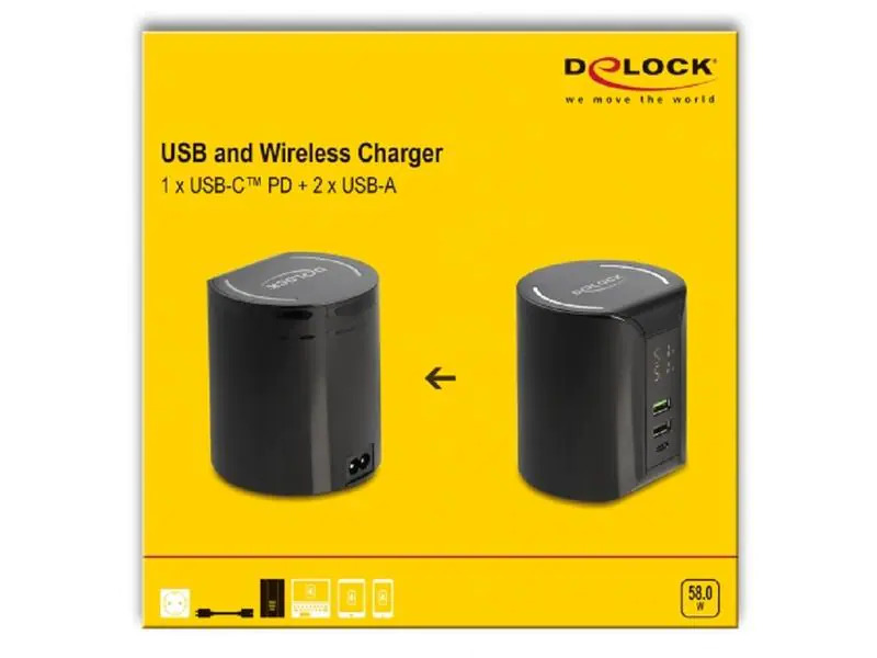 Delock Ladestation 41441 mit Wireless Charger