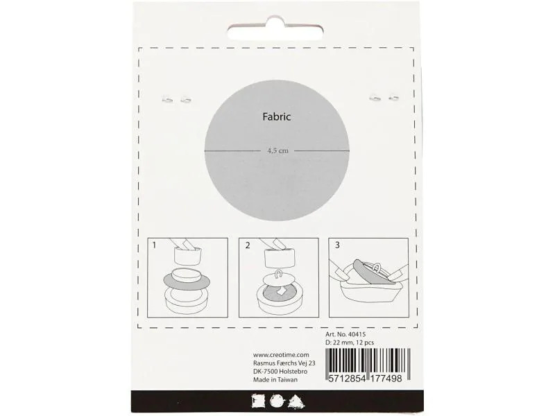 Creativ Company Knöpfe DIY Ø 22 mm 12 Stück, Silber