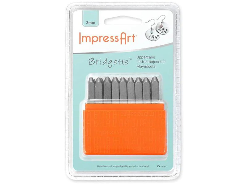 ImpressArt Prägestempel Set 3 mm Grossbuchstaben, 27 Stück