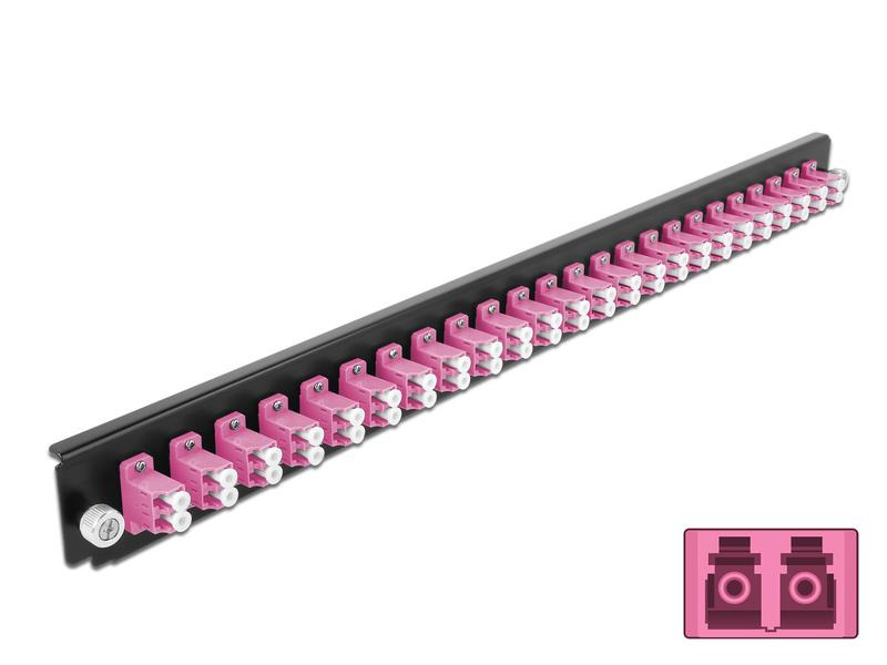 Delock Verteilerplatte Frontblende 24 Port LC Duplex OM4 MM violett