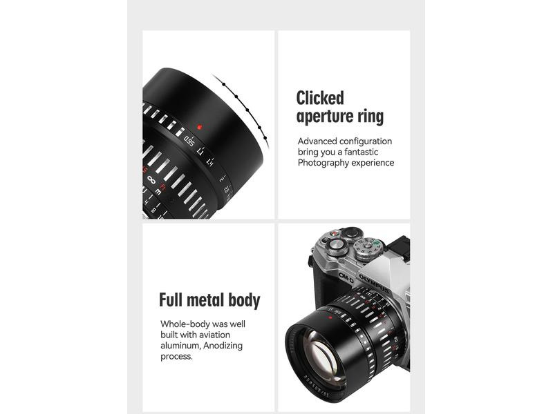 TTArtisan Festbrennweite APS-C 50 mm F0.95 – Sony E-Mount