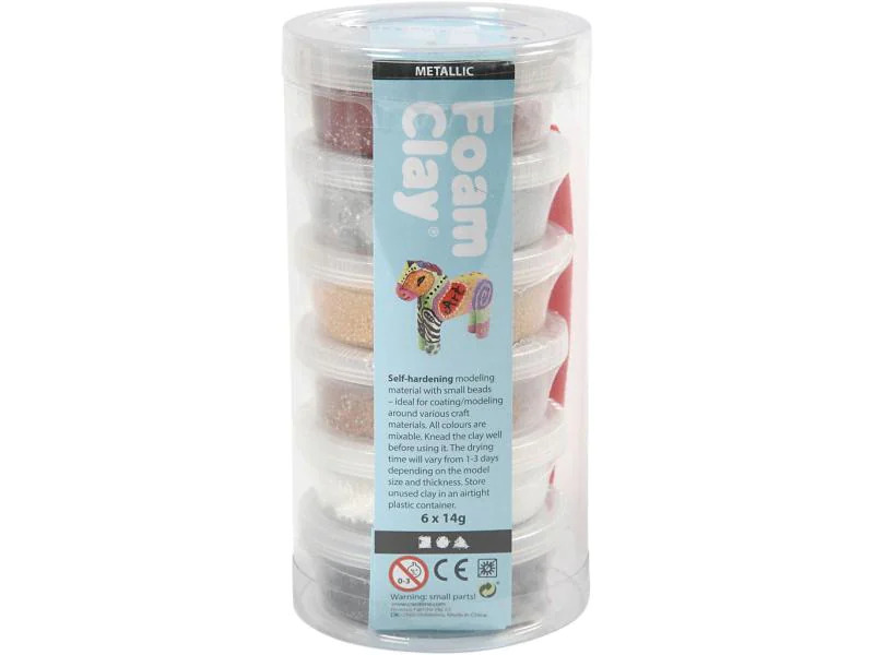 Creativ Company Modellier-Set Foam Clay 6 x 14 g Mehrfarbig