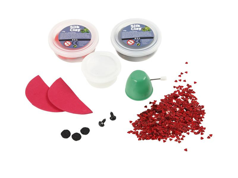 Creativ Company Modellier-Set Silk Clay Marienkäfer, 1 Set