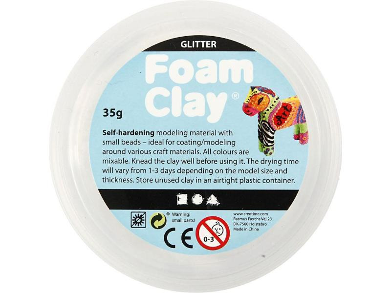 Creativ Company Modelliermasse Foam Clay 35 g Glitzer Weiss