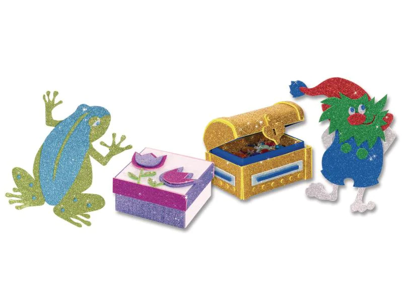 Folia Moosgummi Glitter selbstklebend Grün, 5 Stück