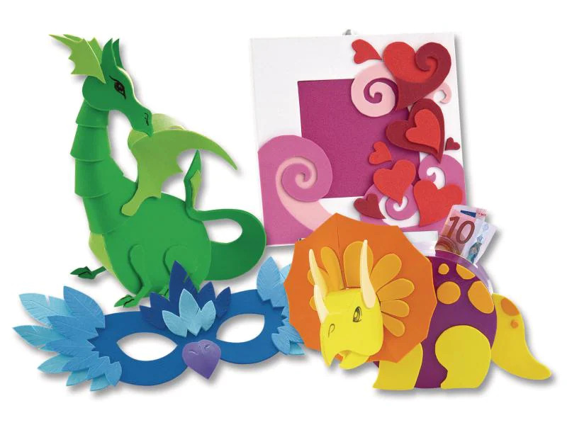 Folia Moosgummi-Set Ton in Ton Gelb, 10 Stück