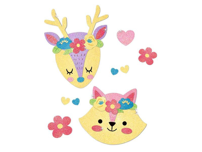 URSUS Moosgummi-Set Glitter Pastell selbstklebend, 10 Stück