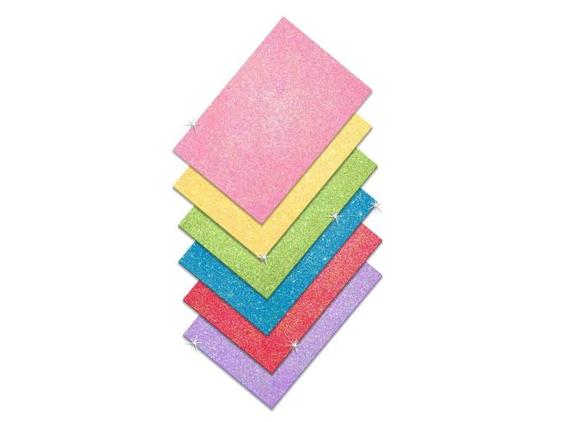URSUS Moosgummi-Set Glitter Pastell selbstklebend, 10 Stück