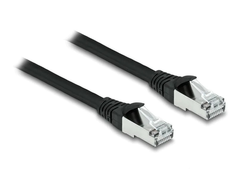 Delock Patchkabel Outdoor Cat 6A, S/FTP, 0.5 m, Schwarz