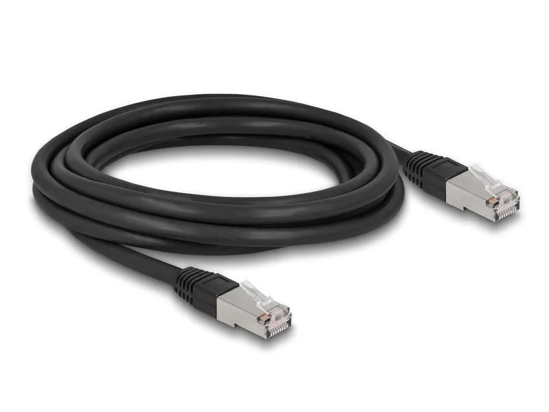 Delock Patchkabel Outdoor Cat 6A, S/FTP, 3 m, Schwarz
