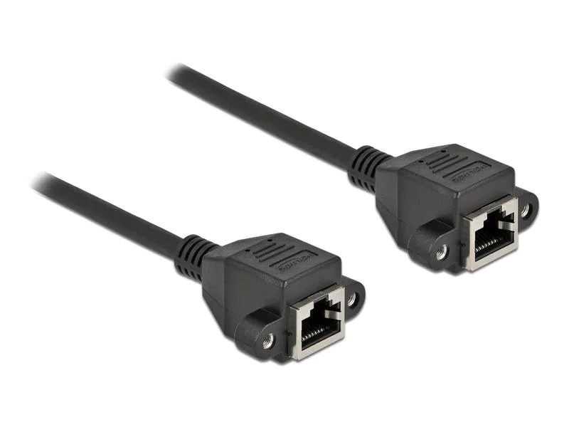 Delock Patchkabel Verlängerungskabel Cat 6A, S/FTP, 0.5 m, Schwarz