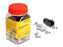 Delock Stecker RJ45, S/FTP,Cat.6A/7 25 Stück, Transparent