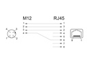 Delock Winkeladapter M12 4 Pin zu RJ45 Buchse 1 Stück