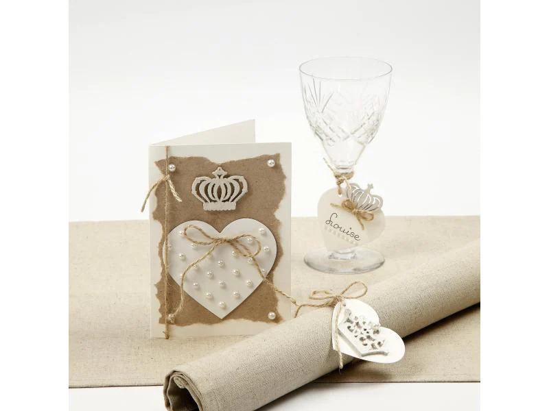 Creativ Company Geschenk-Topper Herzen, 6 + 8.5 cm, Weiss