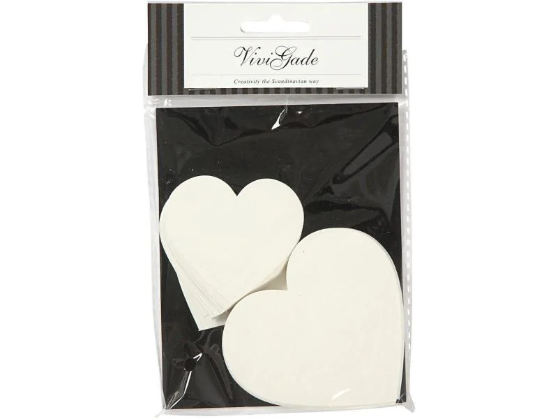 Creativ Company Geschenk-Topper Herzen, 6 + 8.5 cm, Weiss