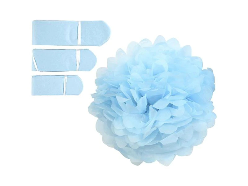 Creativ Company Pompons 20 + 24 + 30 cm 3 Stück, Hellblau