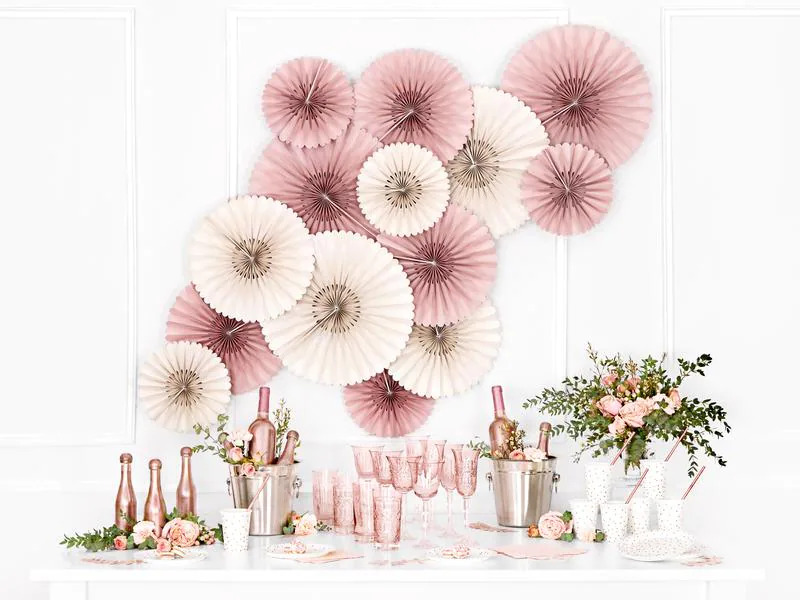 Partydeco Rosetten Pastell 3 Stück, Beige