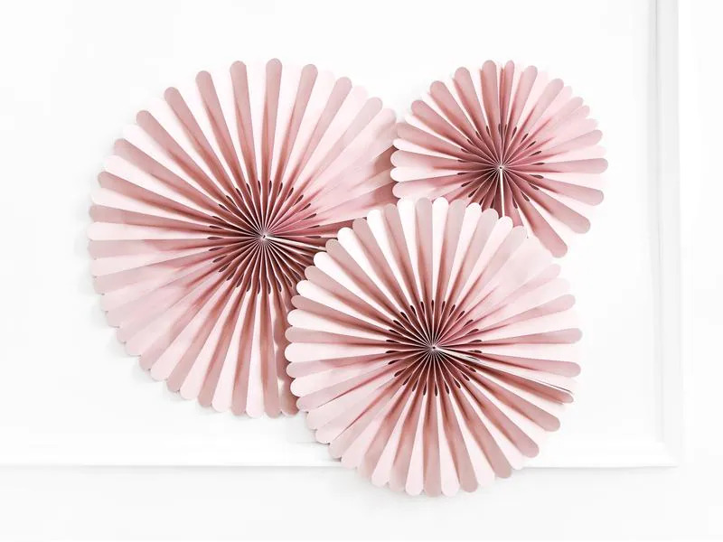 Partydeco Rosetten Pastell 3 Stück, Rosa