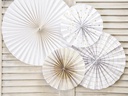 Partydeco Rosetten Zweifarbig 4 Stück, Weiss/Gold