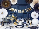 Partydeco Rosetten Zweifarbig 4 Stück, Weiss/Gold