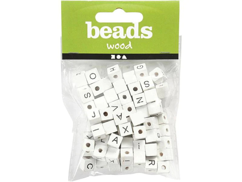 Creativ Company Buchstabenperlen 8 mm x 8 mm x 8 mm Holz